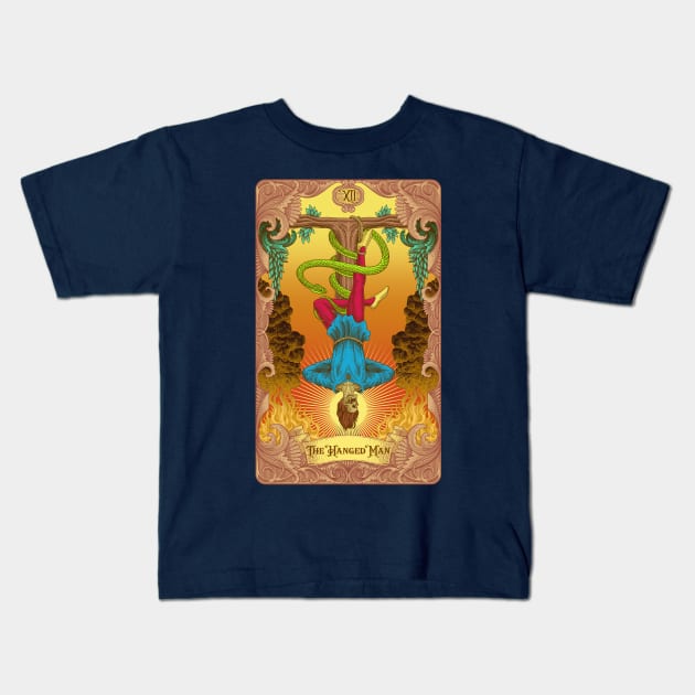 Hanged Man Tarot Card Kids T-Shirt by Tonymidi Artworks Studio